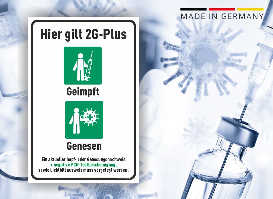 2G-Plus Regeln Schild 01 hochformat