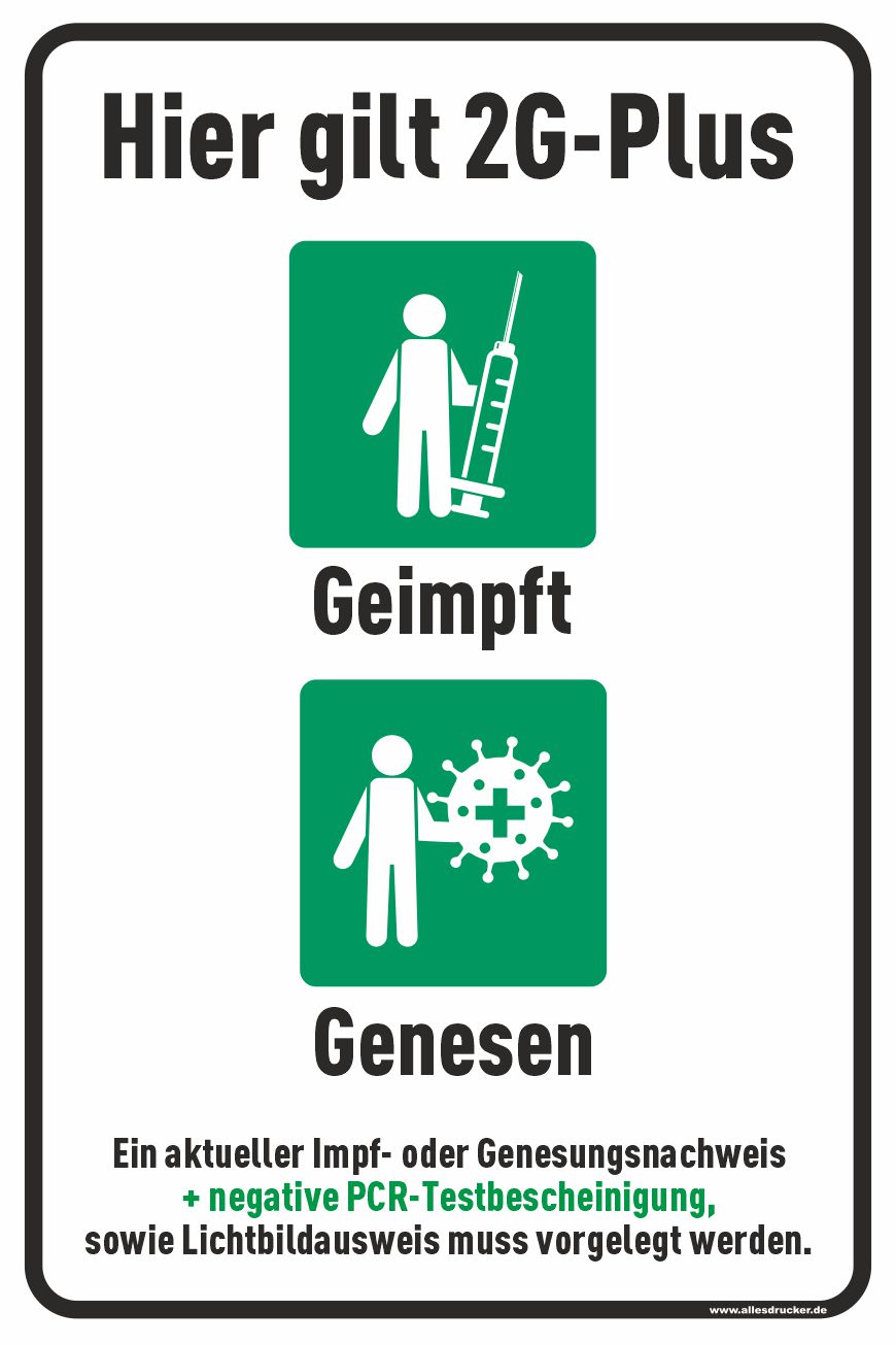Schild 01 hochformat mit 2G-Regeln