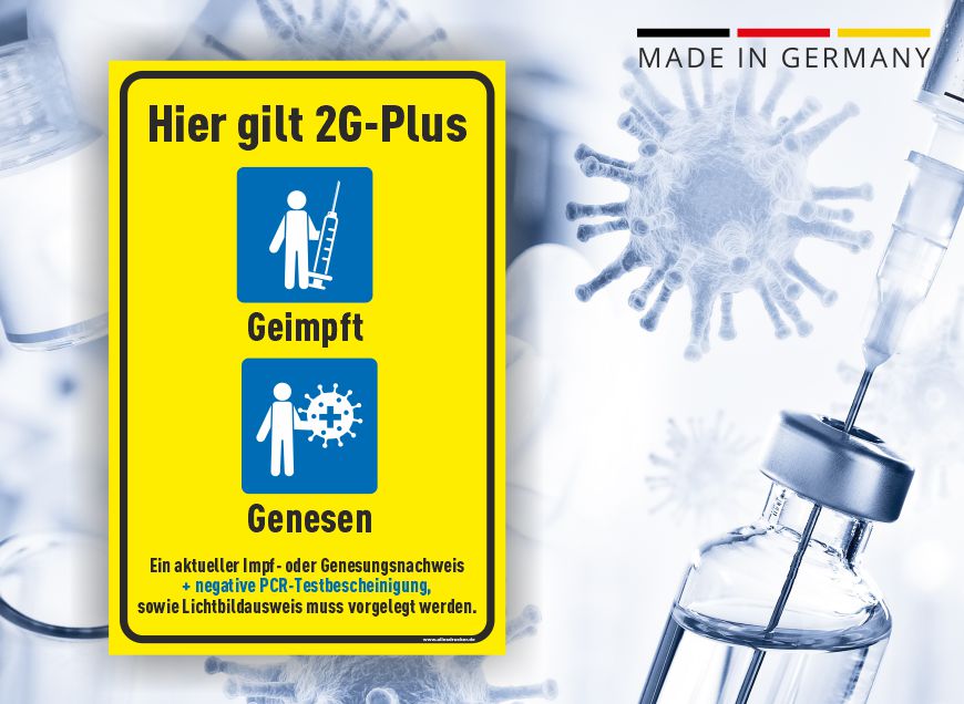 2G-Plus Regeln Schild 01 hochformat