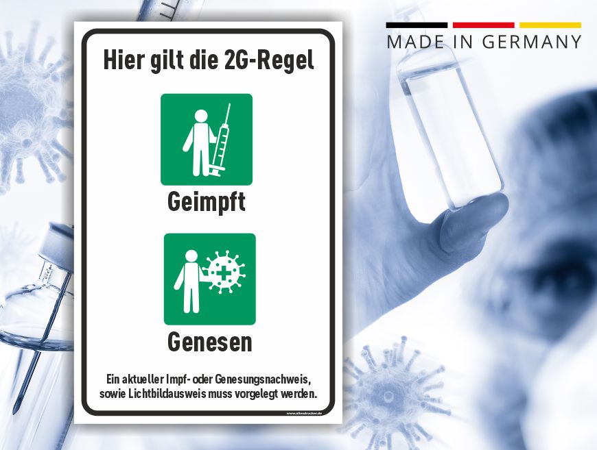 2G-Regeln Schild 01 hochformat