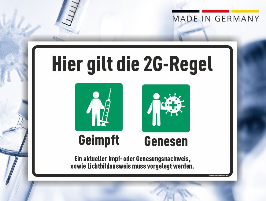 2G-Regeln Schild 01 quer