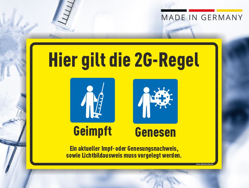 2G-Regeln Schild 02 quer