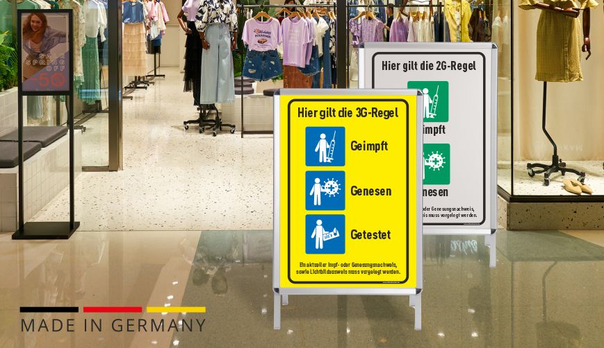 2G/3G-Regeln Aufsteller - Kundenstopper