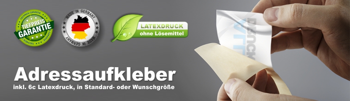 Adressaufkleber bedruckt vom Allesdrucker