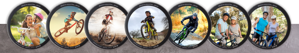 Einige Beispiele von Photo-Wheels Drucken in gebrauchten Fahrradmäntel