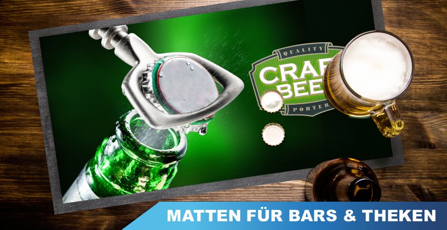 Hochauflösend bedruckte Barmatten
