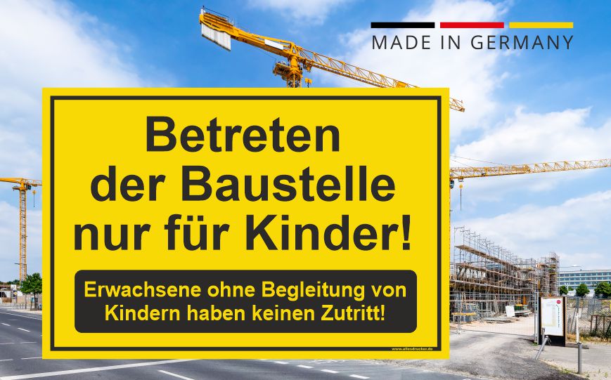 Betreten der Baustelle nur für Kinder
