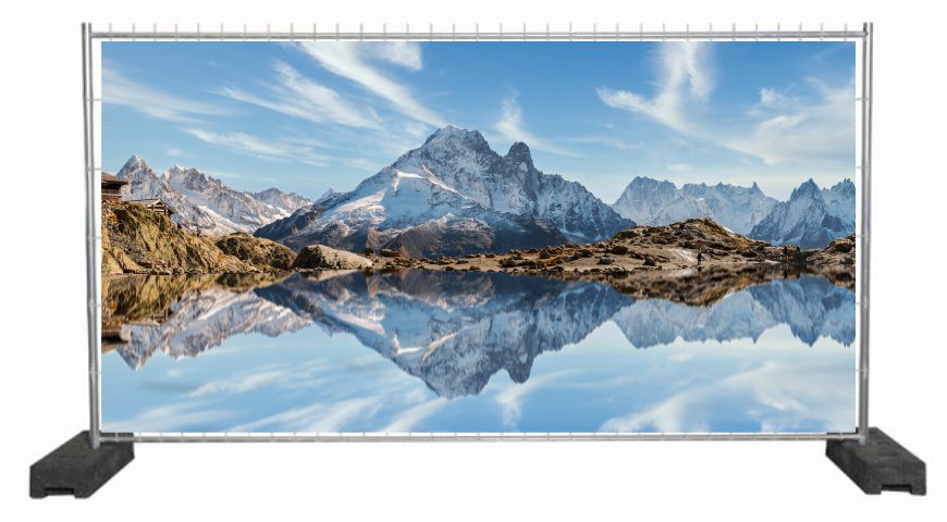 Dekobanner mit dem Mont Blanc / Sichtschutzbanner mit Bergmotiv