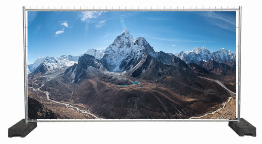 Dekobanner mit dem Mount Everest / Sichtschutzbanner mit Bergmotiv