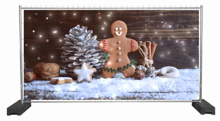 Dekobanner mit Weihnachtsleckereien und Plätzchen