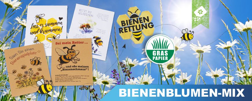 Saattüten mit Bienenblümchen Saat Bedruckte Saattütchen mit Bienenblümchen Saat
