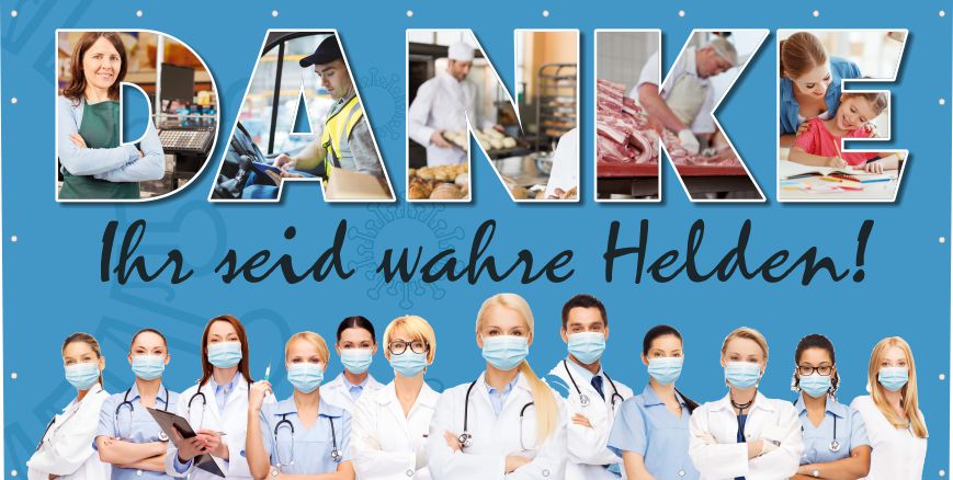 Layout unseres Banners für Corona Helden