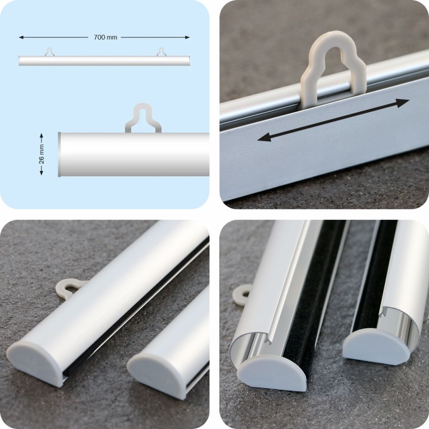 Alu-Klemmleisten für Deckenhänger Deko-Banner