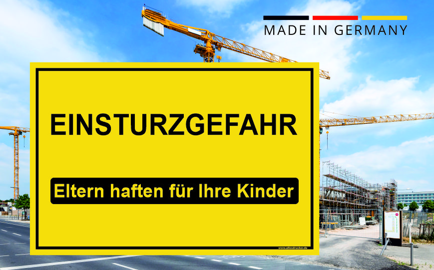 Einsturzgefahr Schild für Baustellen