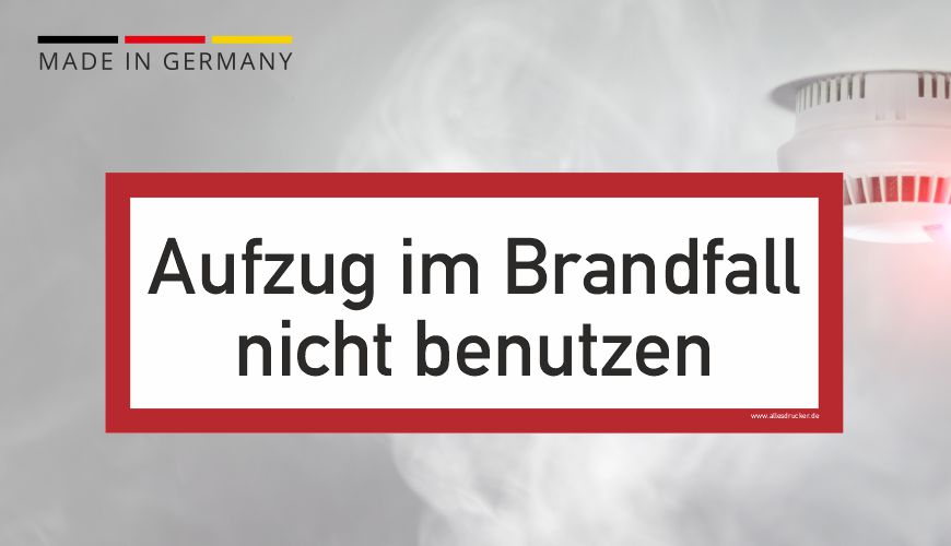 Brandschutzzeichen - Aufzug im Brandfall nicht benutzen - nach DIN EN 7010