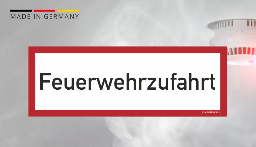Brandschutzzeichen - Feuerwehrzufahrt - nach DIN EN 7010