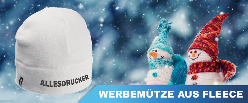 Bedruckte Fleecemützen vom Allesdrucker