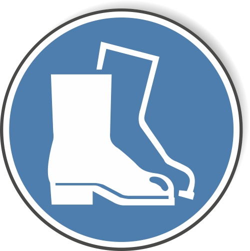 Gebotsschild aus Aluverbund - Schutzstiefel benutzen