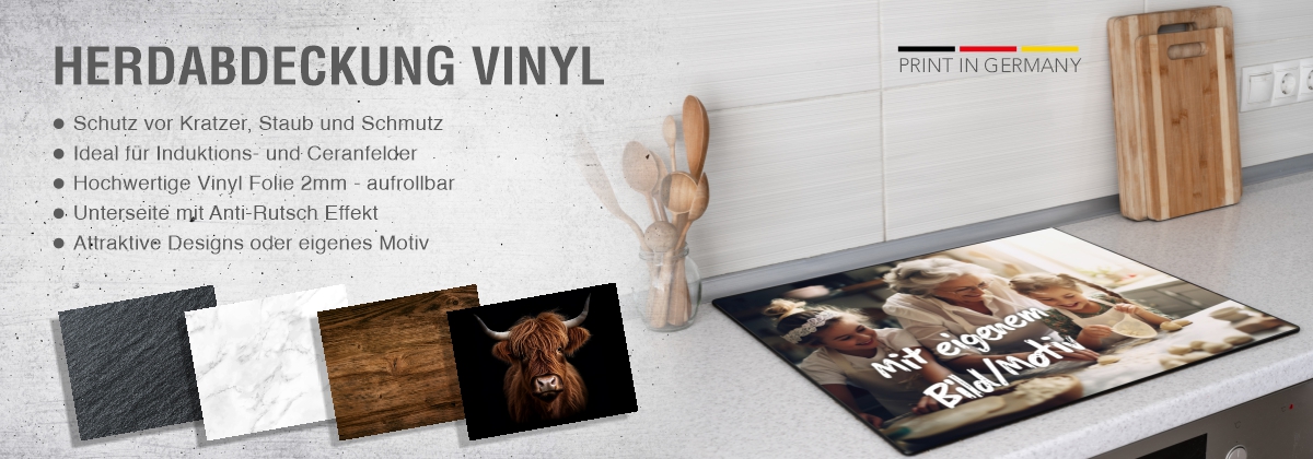 Herdabdeckplatten Vinyl für Induktion und Ceranfeld