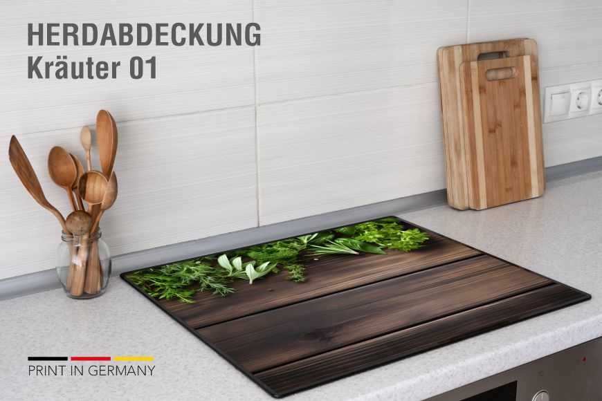 Herdabdeckplatte Kräuter