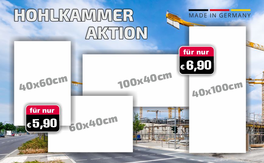 Hohlkammer Werbeschilder günstig online bestellen