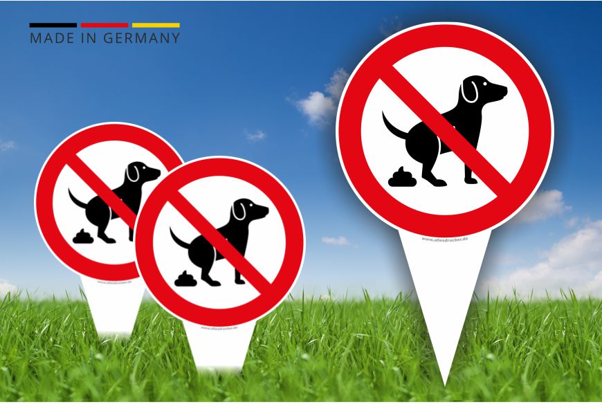 Kein Hundeklo Steckschilder - Hundekloschild mit Erdspieß
