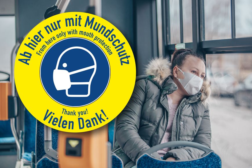 Hinweisaufkleber zur Mundschutzpflicht Mundschutzpflicht Aufkleber