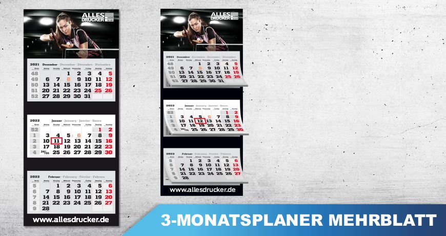 3-Monatskalender 2025 Mehrblock