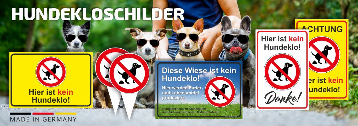 Kein Hundeklo Schilder