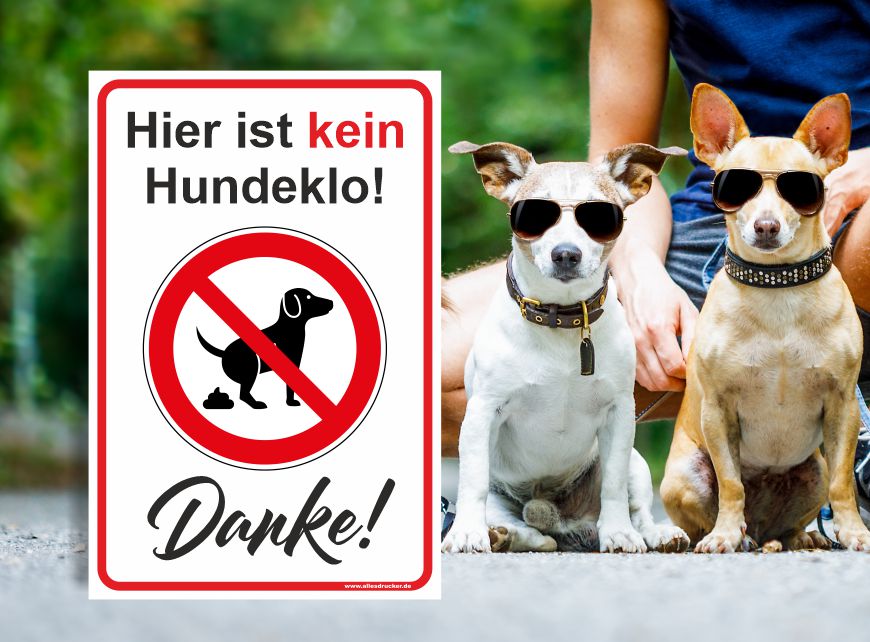 Kein Hundeklo Schild - Danke