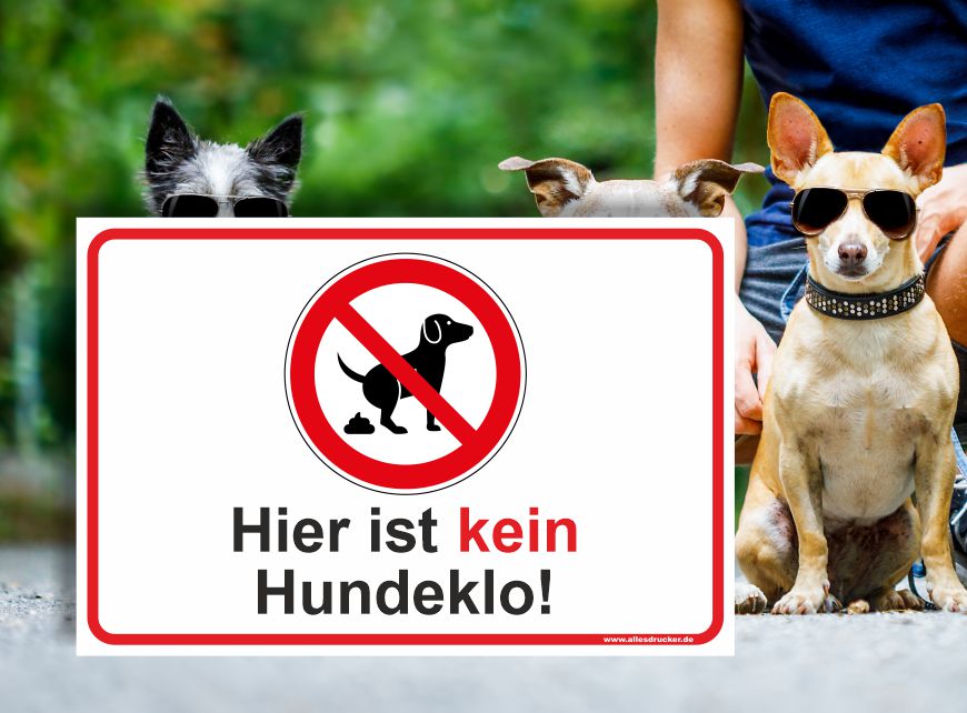 Kein Hundeklo Schild quer