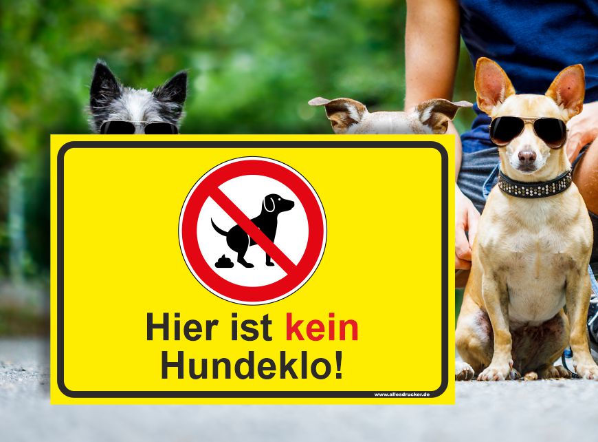 Kein Hundeklo Schild quer