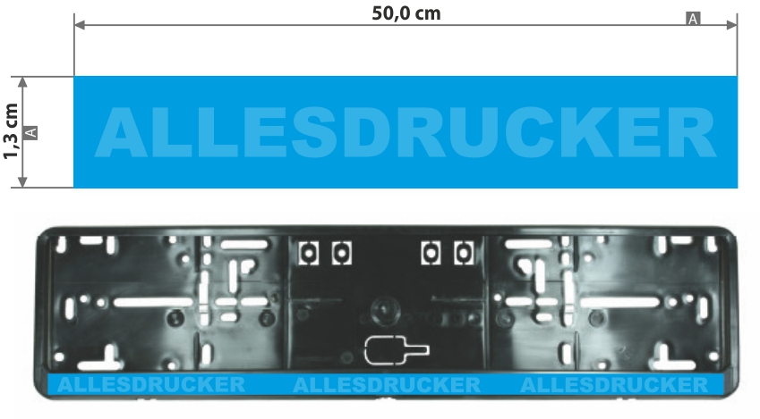 Druckschablone für bedruckte Kennzeichenhalter