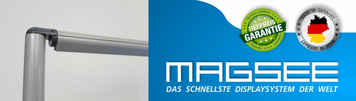 Magsee Displaysystem Ersatzrahmen ohne Druck. Ideal wenn Sie bereits Magsee Wechselbanner bestellt haben und auch diese parallel nutzen möchten.