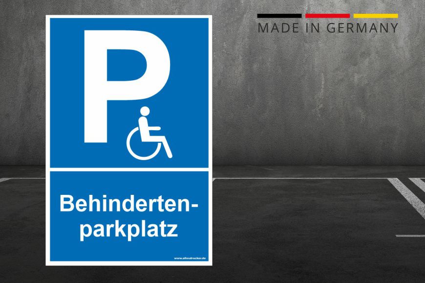 Schilder für Behindertenparkplätze