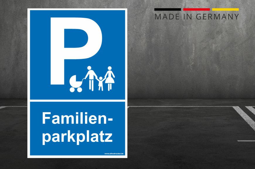 Schilder für Familienparkplätze