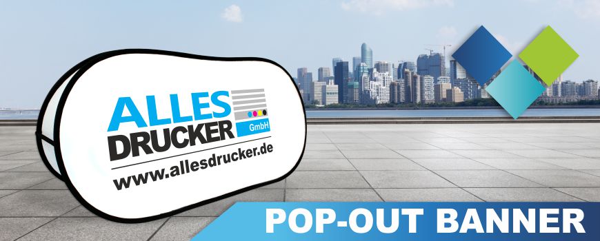 Pop Out Banner bedruckt Bedruckte Pop Out Banner beim Allesdrucker online bestellen