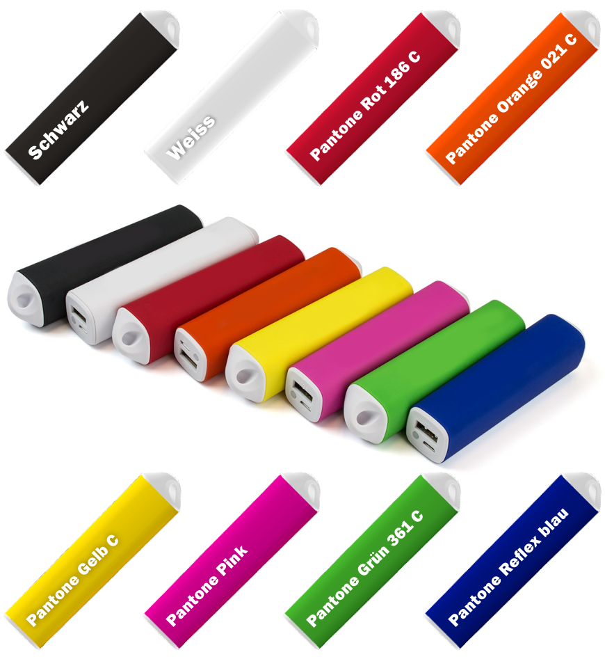 Grundfarben der bedruckten Powerbanks CORE