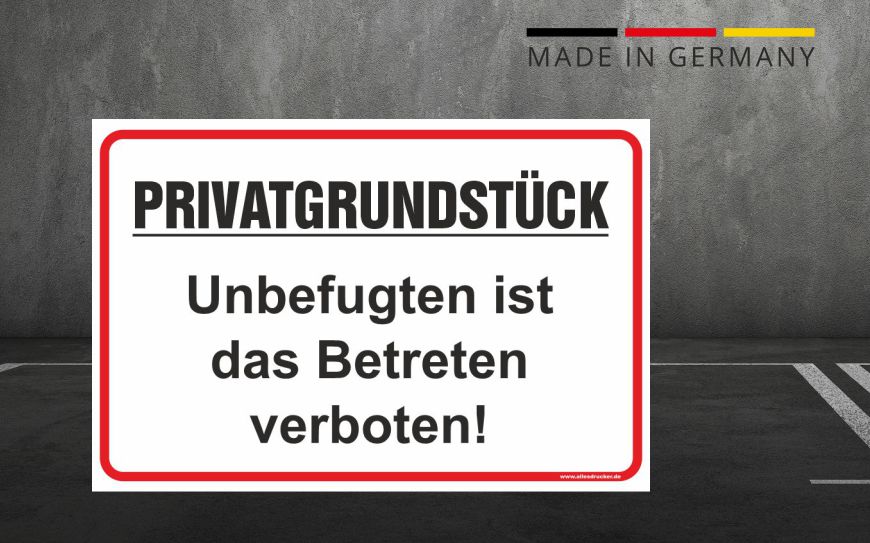 Schilder für Privatparkplätze