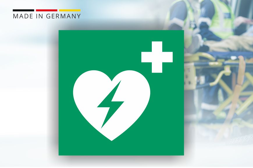 Rettungszeichen - Defibrillator DIN EN 7010-E010