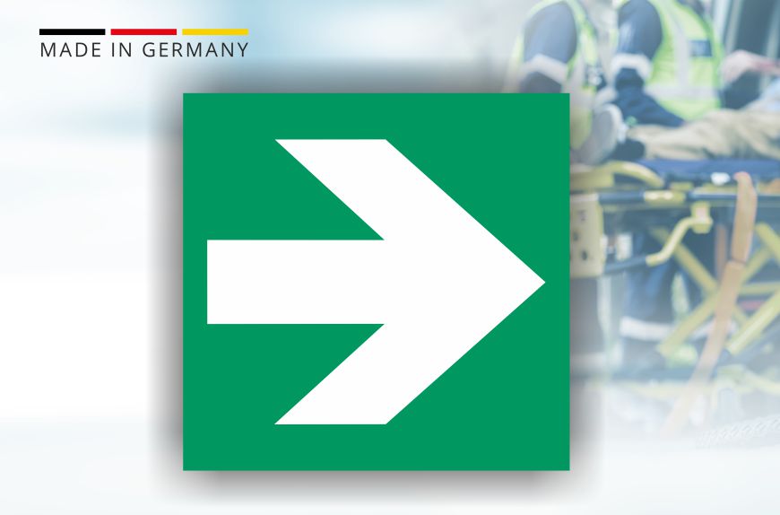 Rettungszeichen - Zusatzschild PFEIL