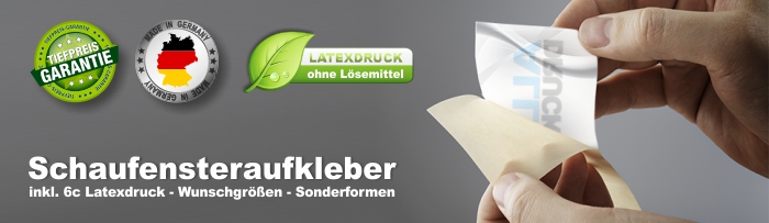 Schaufensteraufkleber bedruckt vom Allesdrucker
