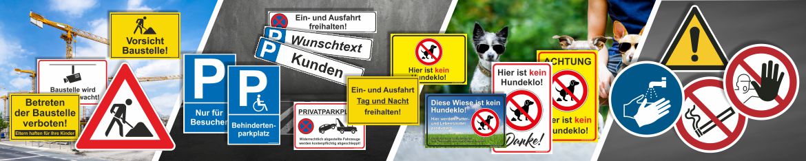 Schilder online bestellen in der Allesdrucker Schilderwelt