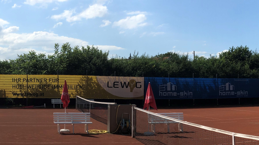 Geöste Tennisblende Grün Tennisblenden in den Grundfarben Gelb und Blau