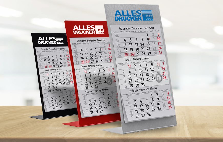 bedruckte Tischkalender aus Edelstahl