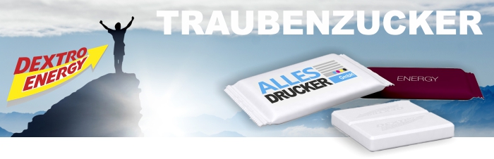Bedruckte Päckchen mit Original Dextro Energy Traubenzucker (6g)