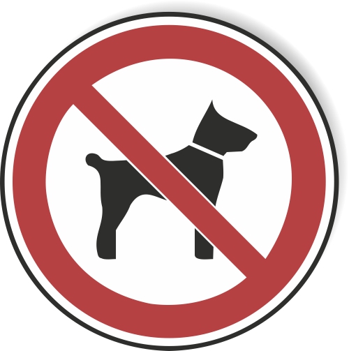 Verbotsschild aus Aluverbund - Mitführen von Hunden verboten