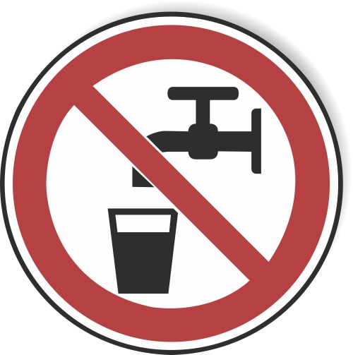 Verbotsschild aus Aluverbund - Kein Trinkwasser