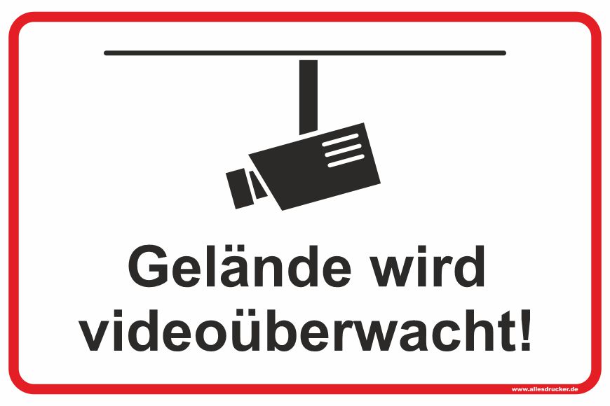 Grundstück wird videoüberwacht Schild