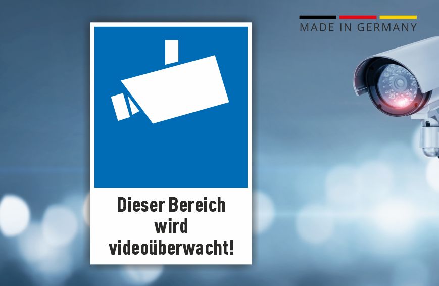 Videoüberwachung Schild - Bereich ist videoüberwacht!